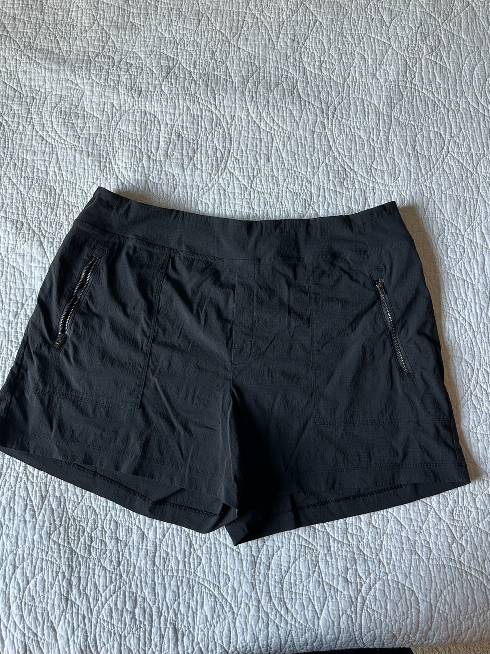 Athleta Black Athletic Shorts with Zip Pockets